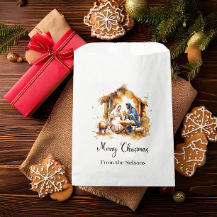 Merry Christmas Nativity Cookie and Favour Bag