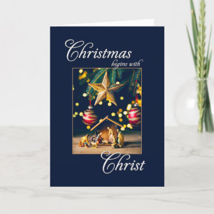 Merry Christmas Nativity Scene Christ Holiday Card