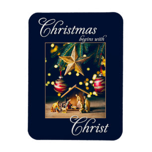 Merry Christmas Nativity Scene Christ Magnet