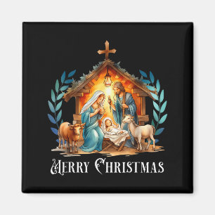 Merry Christmas Nativity Scene North Star Baby Jes Magnet