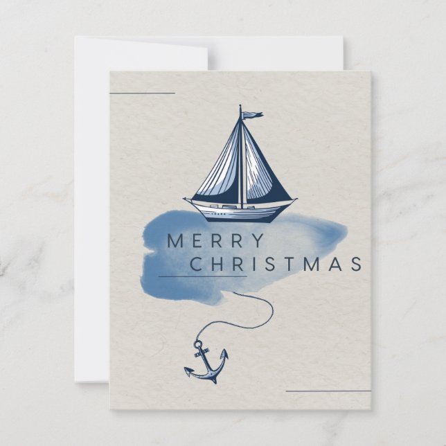 Merry Christmas Nautical Holiday Card (Front)
