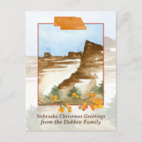 Merry Christmas Nebraska Snow Hills Personalised