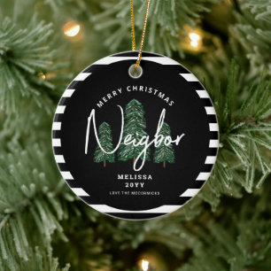 Merry Christmas Neighbour Personalised Custom Ceramic Ornament