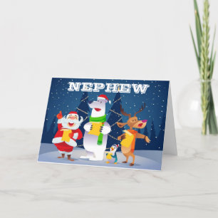 **MERRY CHRISTMAS NEPHEW** CAROLING FOR YOU! HOL HOLIDAY CARD