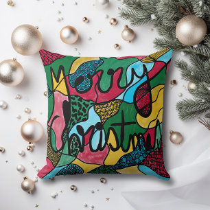 MERRY CHRISTMAS NEUROGRAPHIC & BLACK LINE CUSHION