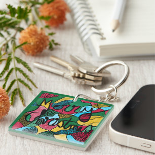MERRY CHRISTMAS NEUROGRAPHIC & BLACK LINE KEY RING