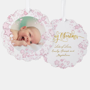 Merry Christmas new baby girl Tree Decoration Card