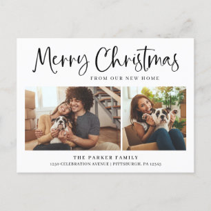 Merry Christmas New Home Change of Address Photo Holiday Postcard