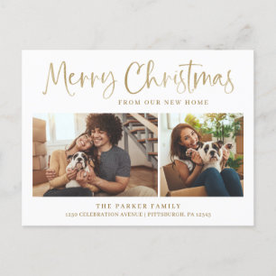 Merry Christmas New Home Change of Address Photo Holiday Postcard
