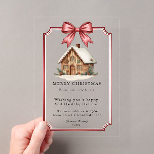 Merry Christmas New Home Christmas Home Acrylic Invitations