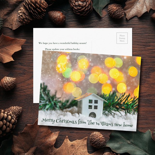 Merry Christmas New Home Festive Holiday Moving Postcard (Creator Uploaded)