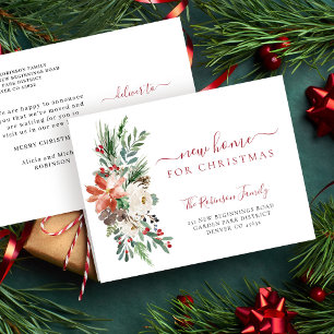 Merry Christmas new home holiday moving Announcement Postcard