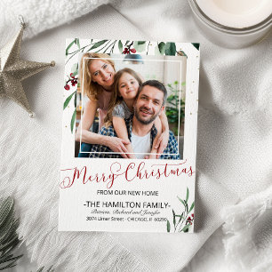 Merry Christmas New Home Moving Announcement Photo
