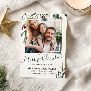 Merry Christmas New Home Moving Announcement Photo