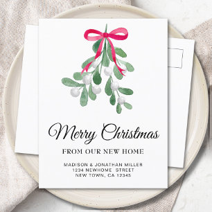 Merry Christmas New Home Moving Announcement Postcard