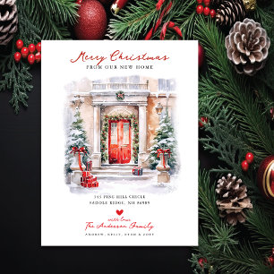 Merry Christmas New Home Moving Announcement Postcard