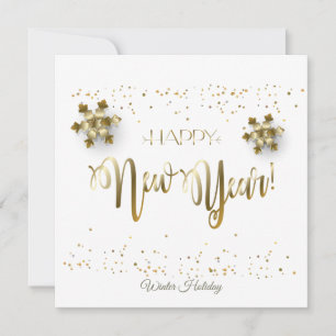 Merry Christmas & New Year! 2026 Gold Luxury Holiday Card