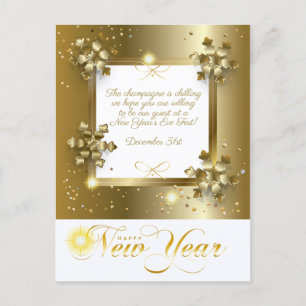 Merry Christmas & New Year! 2026 Gold Luxury Holiday Postcard