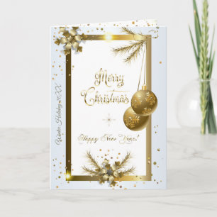 Merry Christmas & New Year! 2027 Gold Luxury Holiday Card