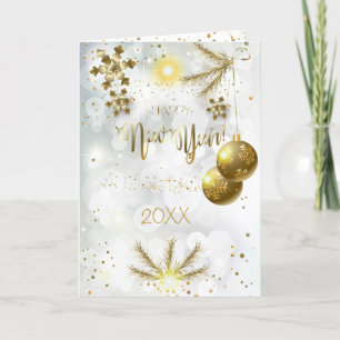 Merry Christmas & New Year! 20XX Gold Luxury Holiday Card
