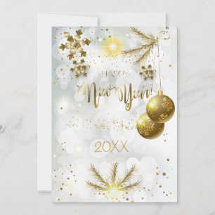 Merry Christmas & New Year! 20XX Gold Luxury Holiday Card