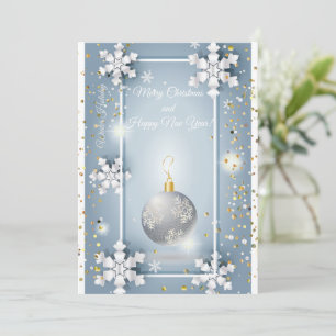 Merry Christmas & New Year! 20XX Silver Luxury Invitation