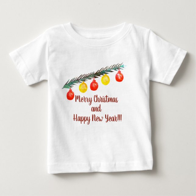 Merry Christmas,  New Year Baby Shirt (Front)