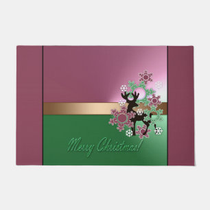 Merry Christmas! , new year , Christmas deer, snow Doormat