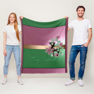 Merry Christmas! , new year , Christmas deer, snow Fleece Blanket