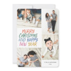 Merry Christmas New Year Colourful 4 Photo Collage