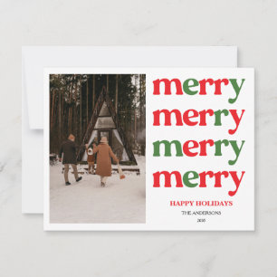 Merry Christmas New Year Cute Colourful Holiday Card