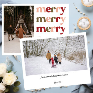 Merry Christmas New Year Cute Colourful Holiday Card