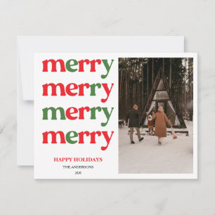 Merry Christmas New Year Cute Colourful Holiday Card