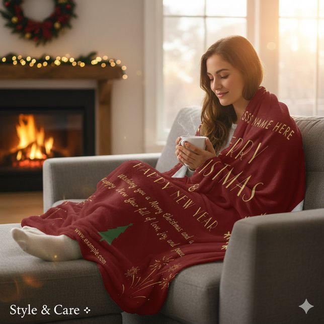 Merry Christmas New Year Festive Celebration Fleece Blanket (Merry Christmas New Year Festive Celebration Fleece Blanket)