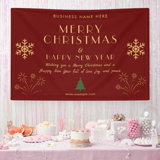 Merry Christmas New Year Festive Celebration Party Banner (Party)