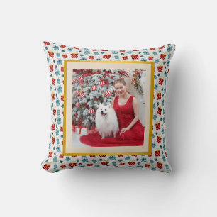 Merry Christmas & New Year gift background pattern Cushion