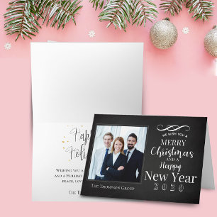 Merry Christmas & New Year Photo Business Holiday Card