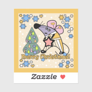 Merry Christmas New Year Symbol Mouse Cartoon cute