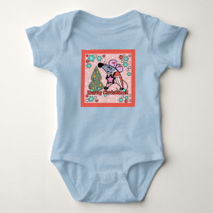 Merry Christmas New Year Symbol Mouse Cartoon cute Baby Bodysuit