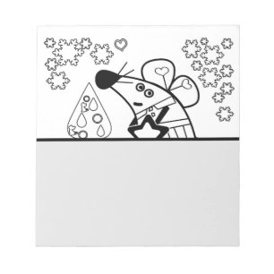 Merry Christmas New Year Symbol Mouse Cartoon cute Notepad