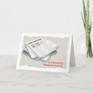 Merry Christmas, Newspaper Carrier Holiday Card
