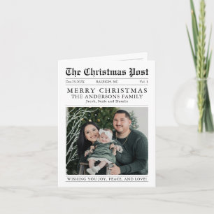 Merry Christmas Newspaper Year in Review Photo Card