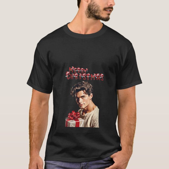 Merry Christmas Nice Cute Handsome and Naughty Man T-Shirt (Front)