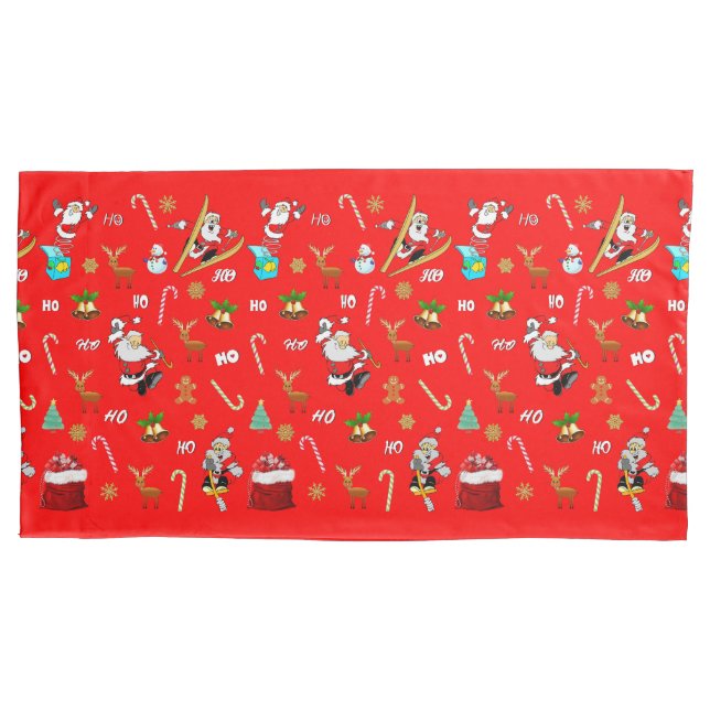 Merry Christmas Nice Naughty 25 December Christmas Pillowcase (Front)