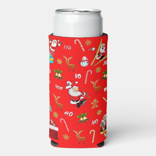 Merry Christmas Nice Naughty 25 December Christmas Seltzer Can Cooler (Seltzer Front)