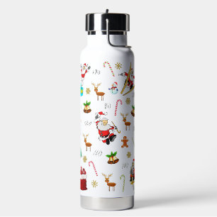Merry Christmas Nice Naughty 25 December Christmas Water Bottle