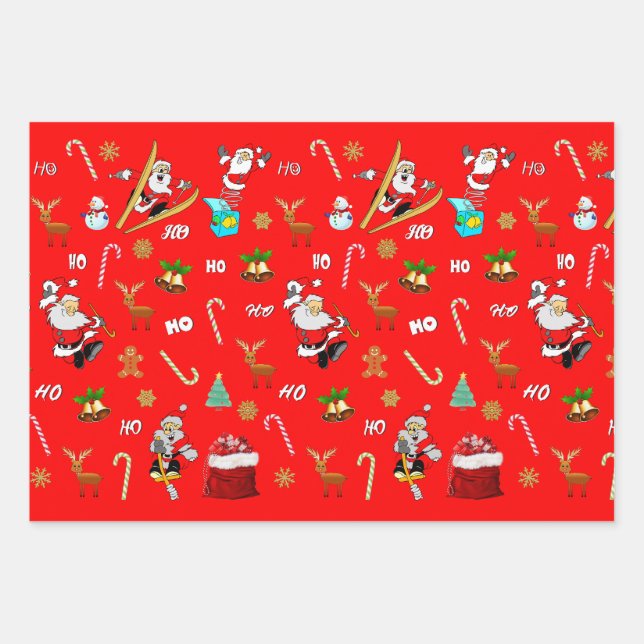 Merry Christmas Nice Naughty 25 December Christmas Wrapping Paper Sheet (Front)