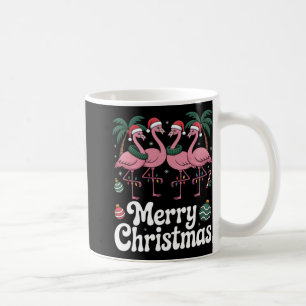 Merry Christmas Nk Flamingo Santa Hat Xmas Light T Coffee Mug