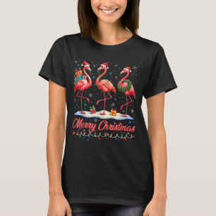 Merry Christmas Nk Flamingo Santa Xmas Womens Mens T-Shirt
