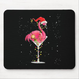 Merry Christmas Nk Flamingo Wine Drinking Lights X Mouse Pad